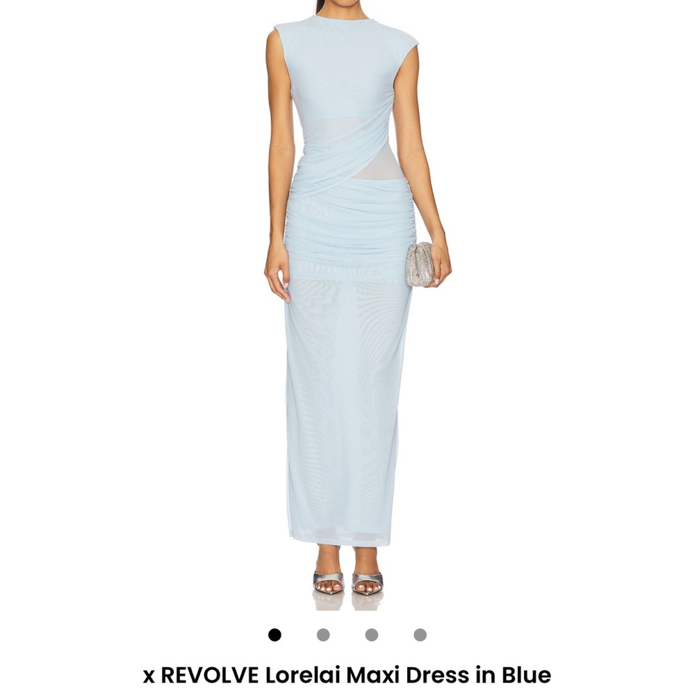 Blue draped gown